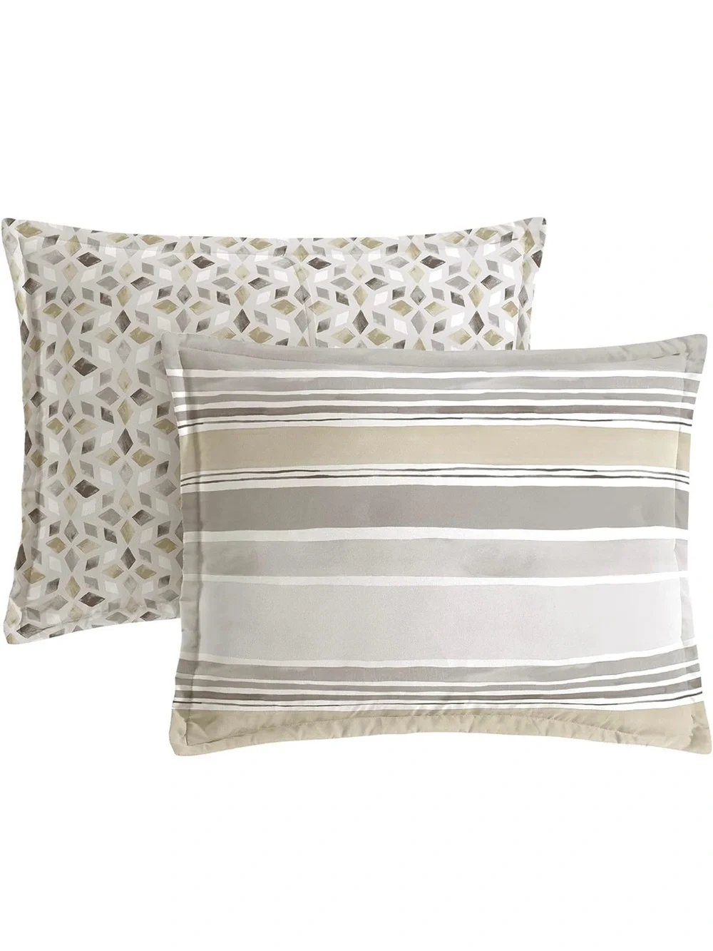 Scott Living 3pc Duvet Cover Set Stripe Reversible Cotton King Tan/Beige
